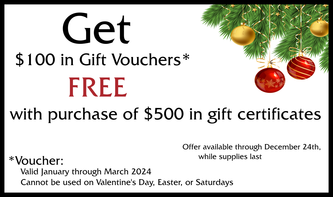 Holiday Savings: Get $100 in gift vouchers with purchase of $500 in gift certificates